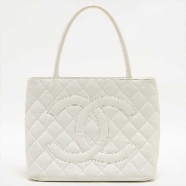 本物 シャネル - CHANEL トートバッグ レディース ホワイト キャビア