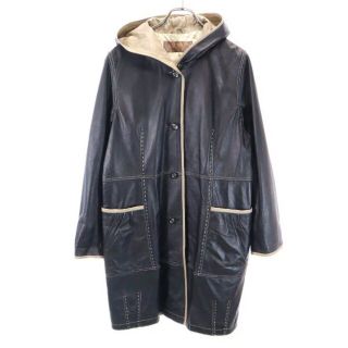 BALMAIN - バルマン レザーコート 15 ブラック系 BALMAIN フード ...