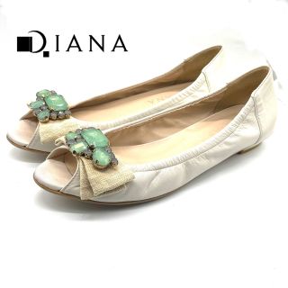 ダイアナ(DIANA)のダイアナ DIANA フラットパンプス オープントゥ 24.5cm(バレエシューズ)