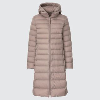 ユニクロ(UNIQLO)の極美品♡UNIQLO ウルトラライトダウンフーデットコート　ベージュ　XL(ダウンコート)