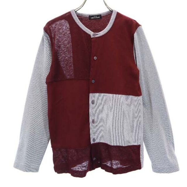 トリココムデギャルソン 90s 1999年 TT-020100 パネル切り替え 切替 カーディガン ボルドー系 tricot COMME des GARCONS レディース   【210909】 メール便可