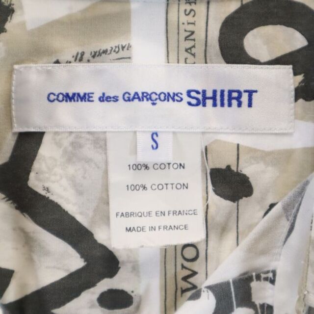 コムデギャルソン 切り替え 総柄 長袖 シャツ S COMME des GARCONS