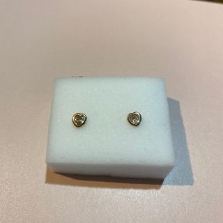 18金　ハートピアス　ゴールド(ピアス)