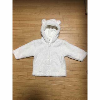 ベビーギャップ(babyGAP)のBABY GAP ふわふわの白いパーカー みみ付き　80(その他)