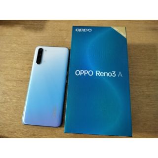 オッポ(OPPO)の(美品)OPPO SIMフリースマートフォン RENO3 A ホワイト(スマートフォン本体)