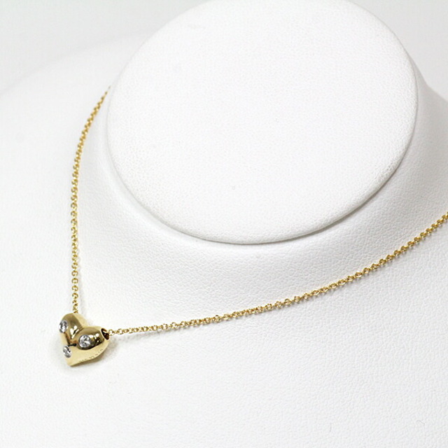 ティファニー TIFFANY&Co. ドッツハート 3ポイント ダイヤモンド ネックレス K18 イエローゴールド ダイヤモンド 【中古】仕上げ済み