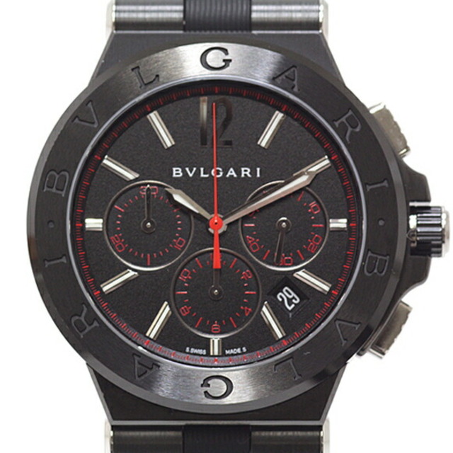 BVLGARI ブルガリ メンズ腕時計 ディアゴノ ウルトラネロ クロノグラフ DG42BBSCVDCH/1 ブラック（黒）文字盤 自動巻き