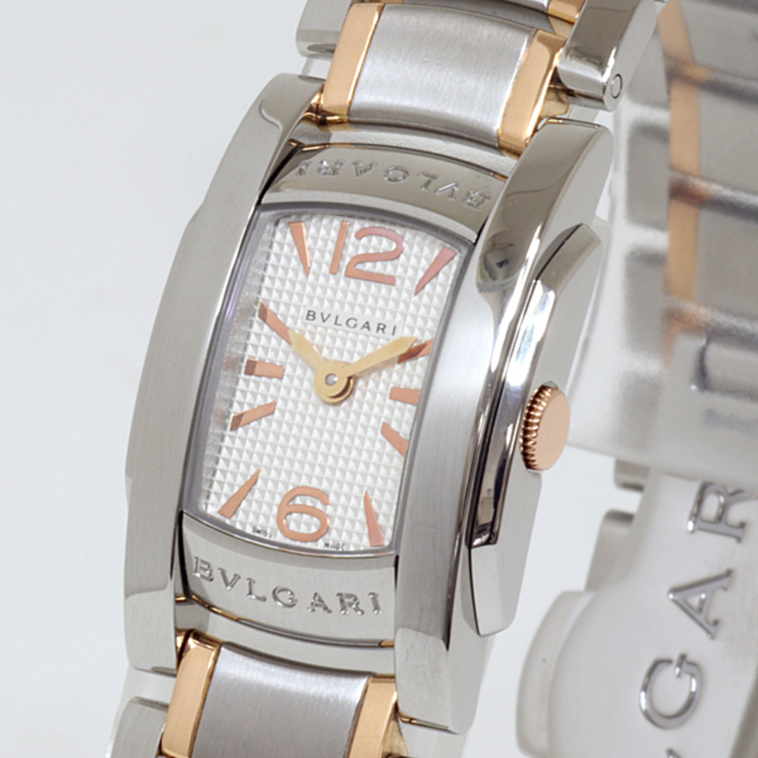 BVLGARI - BVLGARI ブルガリ レディース腕時計 アショーマD AA26C6SPGS ホワイト(白)文字盤 クォーツ  K18ピンクゴールド コンビ 仕上げ済【中古】