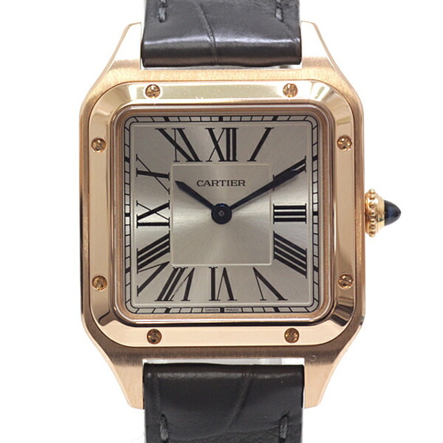 Cartier - Cartier カルティエ レディース腕時計 サントスデュモン WGSA0022 750PG シルバー文字盤 クォーツ【中古】【代引不可】
