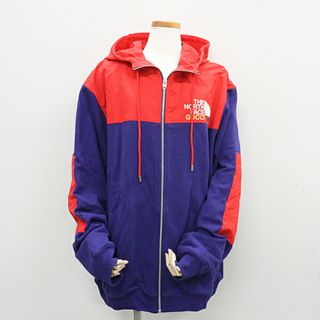 グッチ(Gucci)のグッチ THE NORTH FACE x GUCCI ジップジャケット XLサイズ 本体コットン100%/ナイロン100%  裏地ポリエステル100% ブルー/レッド ジャージ パーカー  671462XJDRN4453 メンズ 未使用品(パーカー)