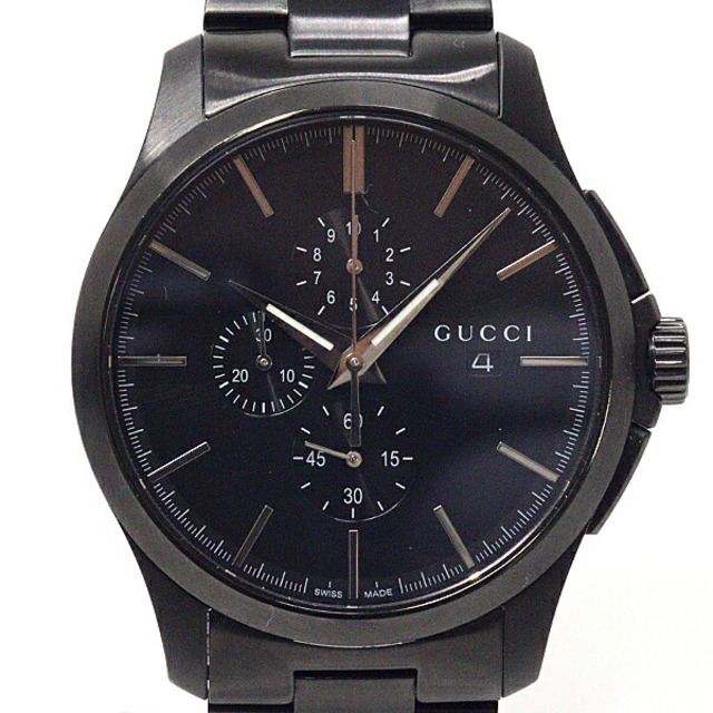 Gucci - GUCCI グッチ メンズ腕時計 Gタイムレス 126.2 YA126274 ブラック(黒)文字盤 クォーツ 電池交換済 【中古】
