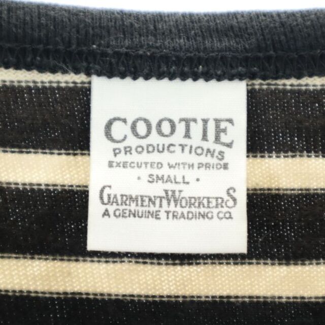 COOTIE   クーティー 日本製 ボーダー 七分袖 Tシャツ S 白×黒 COOTIE
