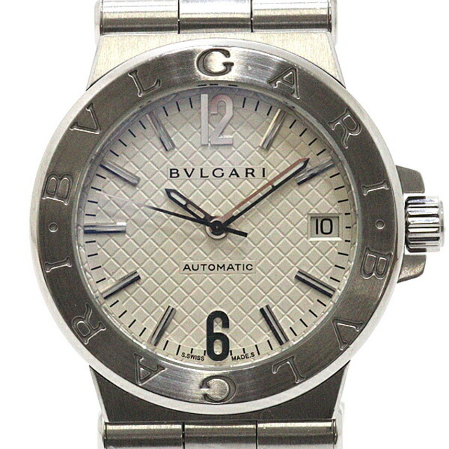 BVLGARI - BVLGARI ブルガリ メンズ腕時計 ディアゴノ DG35S アイボリー文字盤 自動巻き OH済【中古】