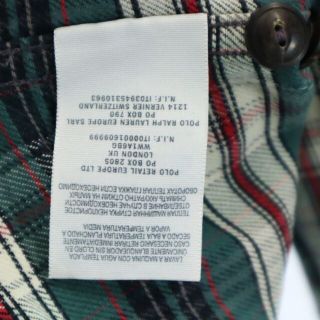 買取 口コミ RRL 黒タグ 一ツ星 チェック 長袖 シャツ M グリーン系