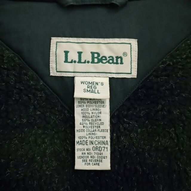 L.L.Bean(エルエルビーン)のエルエルビーン マウンテンパーカー S グリーン L.L.Bean フード付 レディース 【中古】  【220215】 【PD】 レディースのジャケット/アウター(ロングコート)の商品写真