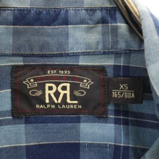 RRL - RRL 黒タグ 一ツ星 チェック 長袖 シャツ XS ダブルアールエル