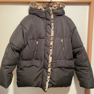 ザラ(ZARA)のほぼ未使用 ZARAKIDS♡中綿 ヒョウ柄ファー付き コート♡(ダウンジャケット)