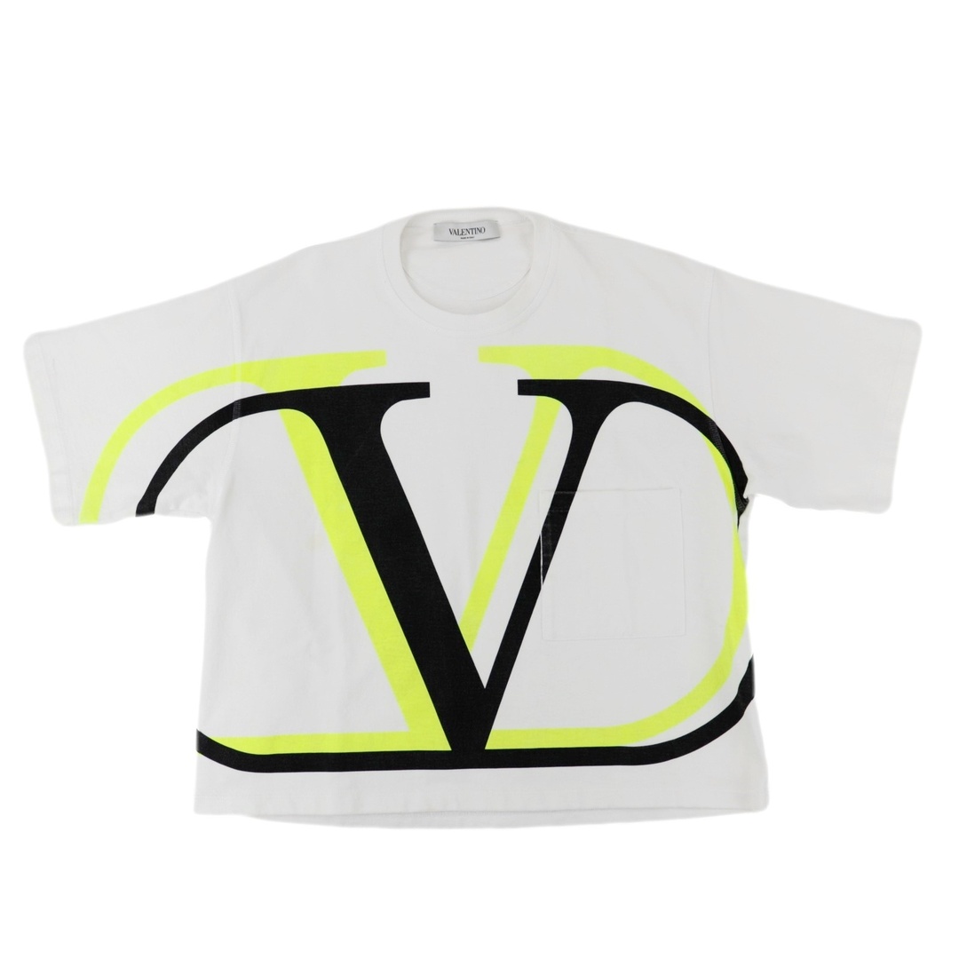 ヴァレンティノ 20SS Vロゴプリント 半袖Ｔシャツ レディース 白 XS カットソー オーバーサイズ Valentino