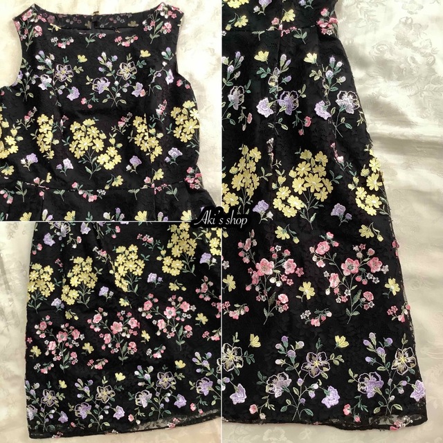 美品 希少 TOCCA GARDEN FLOWER WALTZ ドレス ブラック-