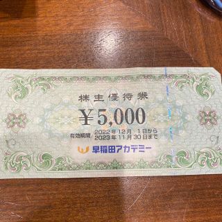 株主優待券　早稲田アカデミー　5000円(その他)