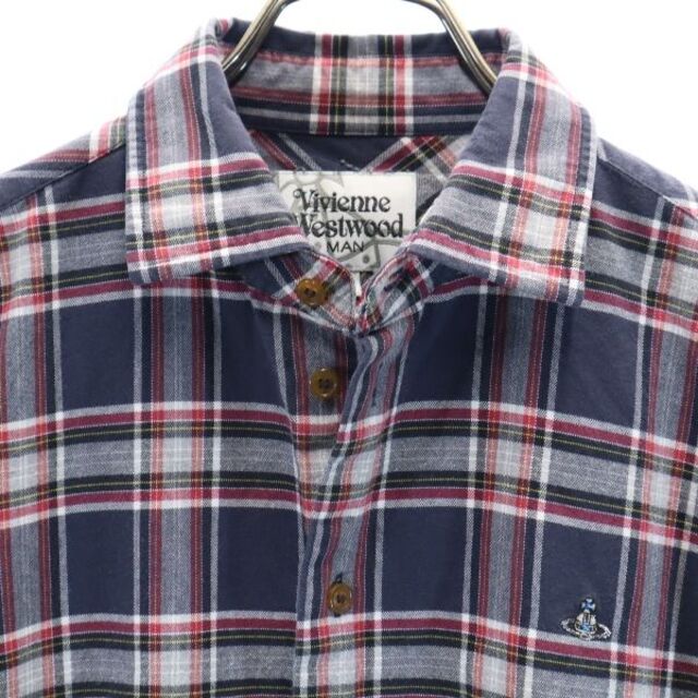 未使用タグ付き Vivienne Westwood MAN 長袖シャツ チェック-