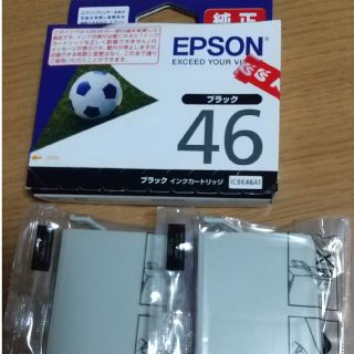 エプソン(EPSON)のEPSONプリンタインクサッカーボール46　純正ブラック＆互換品ブラックマゼンダ(その他)