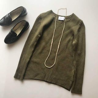 ユナイテッドアローズ(UNITED ARROWS)の美品♡ユナイテッドアローズ ウールリブクルーネックニットプルオーバー(ニット/セーター)