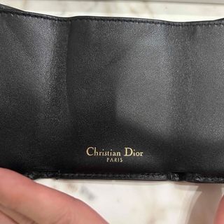 美品 Dior　ディオール　サドル　折りたたみ財布　ブラック　レザー