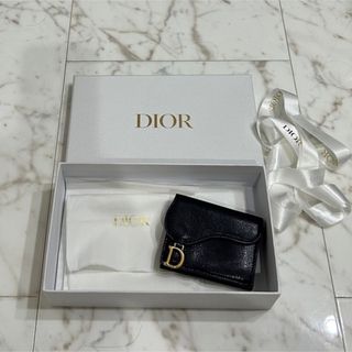 美品 Dior　ディオール　サドル　折りたたみ財布　ブラック　レザー