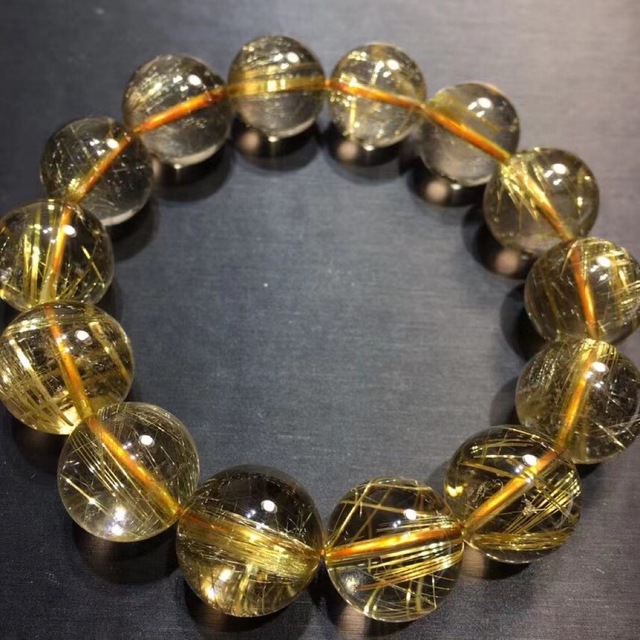 税込】 ⭐︎【天然】タイチンルチルクオーツ 16mm ブレスレット