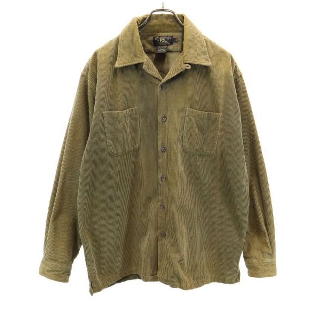 RRL 90s 赤三ツ星 初期タグ コーデュロイ 長袖 シャツ Ｌ モスグリーン