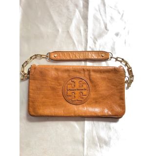 トリーバーチ(Tory Burch)のトリーバーチ　茶　本革　ショルダーバッグ　革ロゴ(ショルダーバッグ)