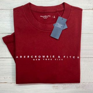 アバクロンビーアンドフィッチ(Abercrombie&Fitch)の新品【メンズXXL】★アバクロ★スマート！総刺しゅうロゴ半袖Ｔシャツ/赤(Tシャツ/カットソー(半袖/袖なし))