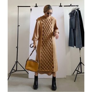 アメリヴィンテージ(Ameri VINTAGE)のLAYERED MESH KNIT DRESS(ロングワンピース/マキシワンピース)