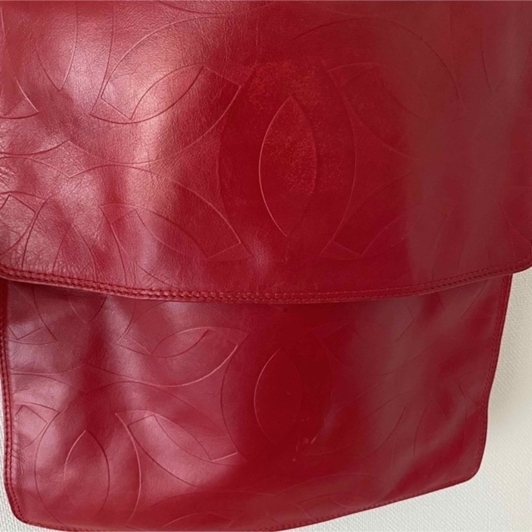 CHANEL シャネル ショルダーバッグ ココマーク レザー 赤 斜めがけ 革