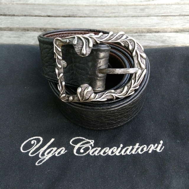 Ugo Cacciatori ベルト ウーゴカッチャトーリ 新品 革 シルバー | www