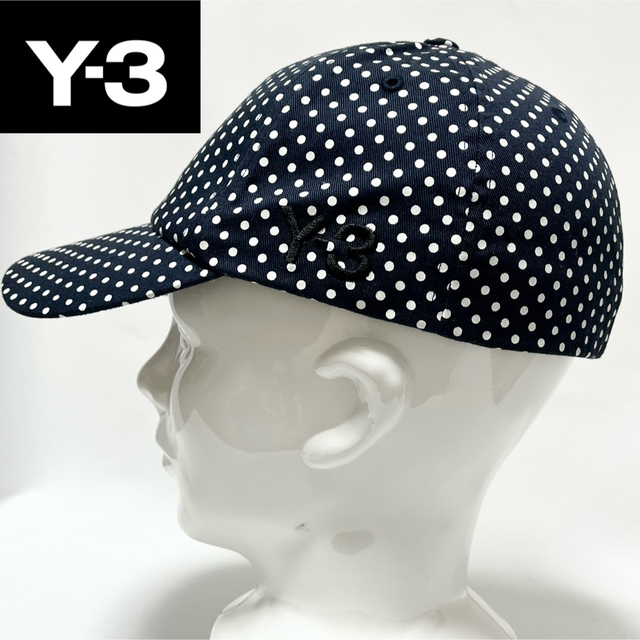 【新品入手困難】Y-3 Yohji Yamamoto浅型ポルカドット柄キャップ