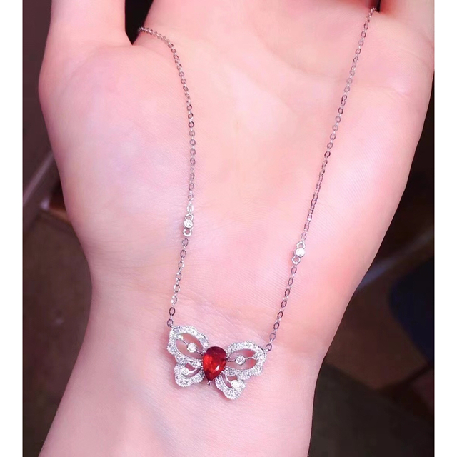 品質のいい ⭐天然 ルビー ダイヤモンド ネックレス k18 0.7ct