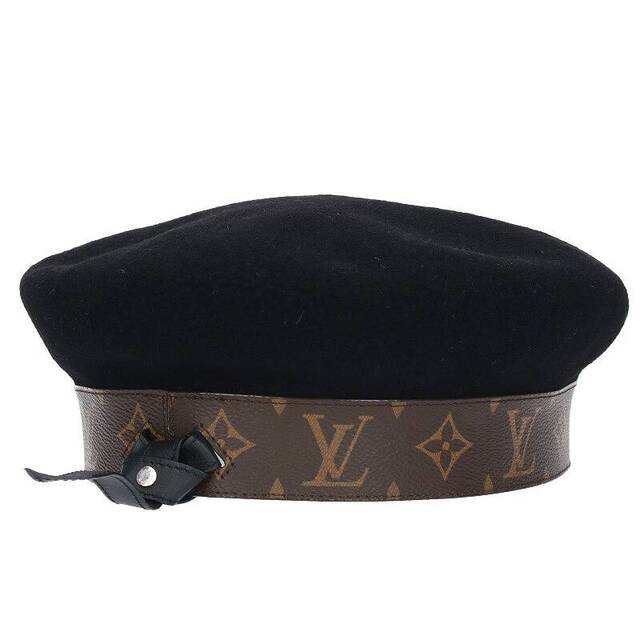 ルイヴィトン BERET FOR GENTLEMEN LH0137 モノグラムパイピングベレー帽 メンズ