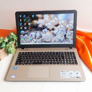 エイスース(ASUS)の美品！ゴールド✨HDD大容量1TB✨設定済・ASUSノートパソコン✨カメラ✨52(ノートPC)