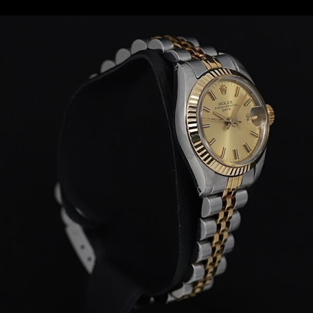 ROLEX - 美品本物格安ロレックスデイトK18×SSのレディースの時計