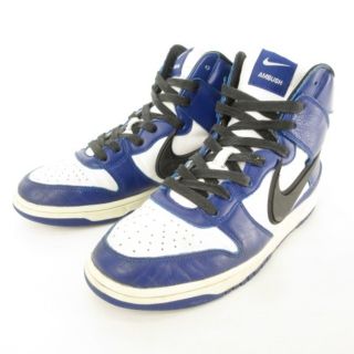 ナイキ(NIKE)のナイキ NIKE × AMBUSH アンブッシュ DUNK HIGH 白 青 黒(スニーカー)