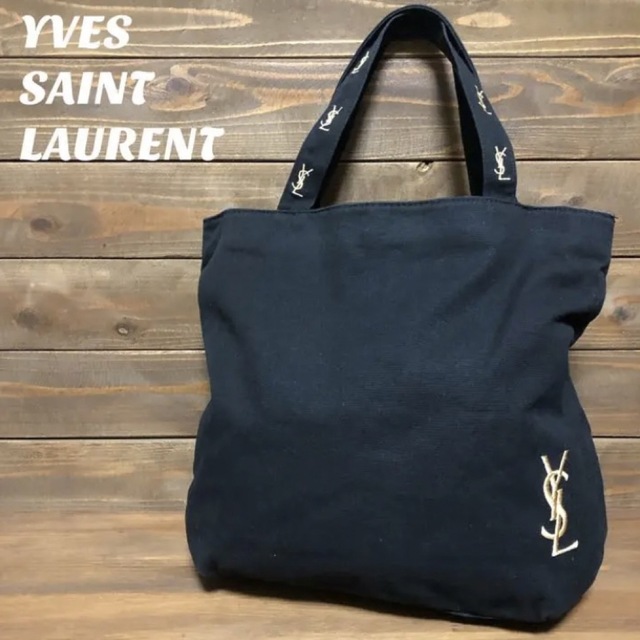 美品 Yves Saint Laurent イヴサンローラン トートバッグ ロゴ