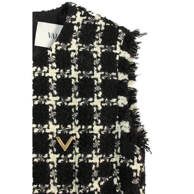 最前線の VALENTINO 36 レディース チェックツイードウールワンピース 最前線の VALENTINO 36 レディース チェックツイードウールワンピース