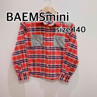 ビームス(BEAMS)のBEAMS mini ビームスミニ　シャツ　140 チェック　赤(Tシャツ/カットソー)