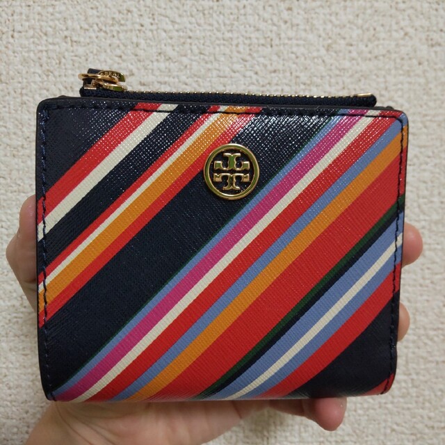 Tory Burch(トリーバーチ)の光さま専用 Tory Burch カラフルストライプ柄 2つ折りミニ財 レディースのファッション小物(財布)の商品写真