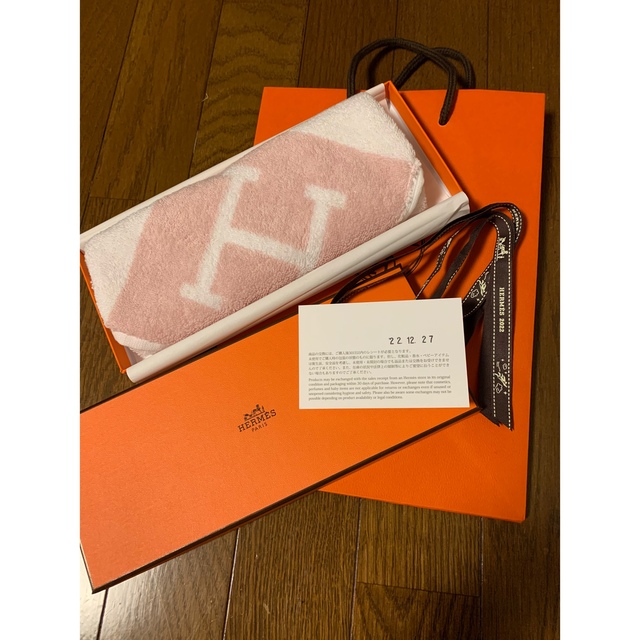 ★値下げ★HERMES エルメス　アヴァロン　ハンドタオル　ピンクファッション小物