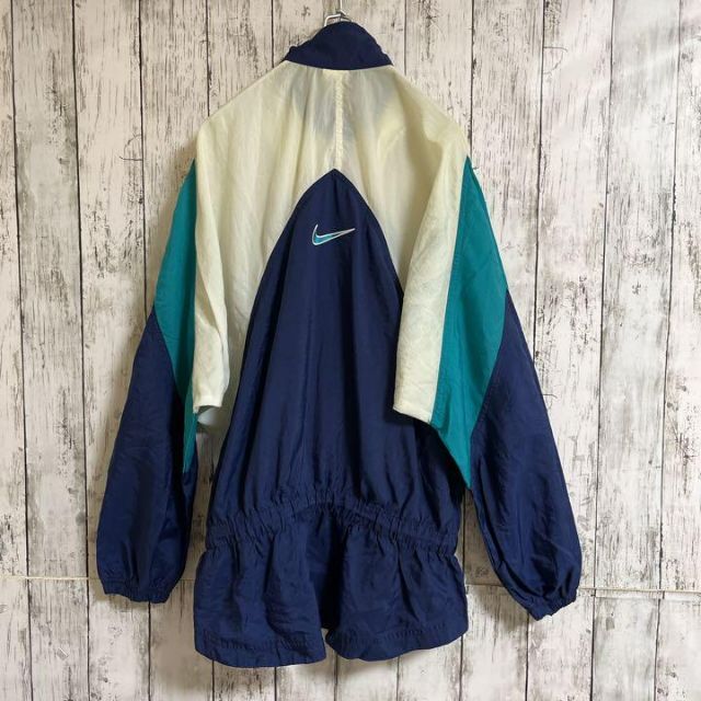 90's NIKE ナイキ ナイロンジャケット L 白タグ 刺繍スオッシュ 3