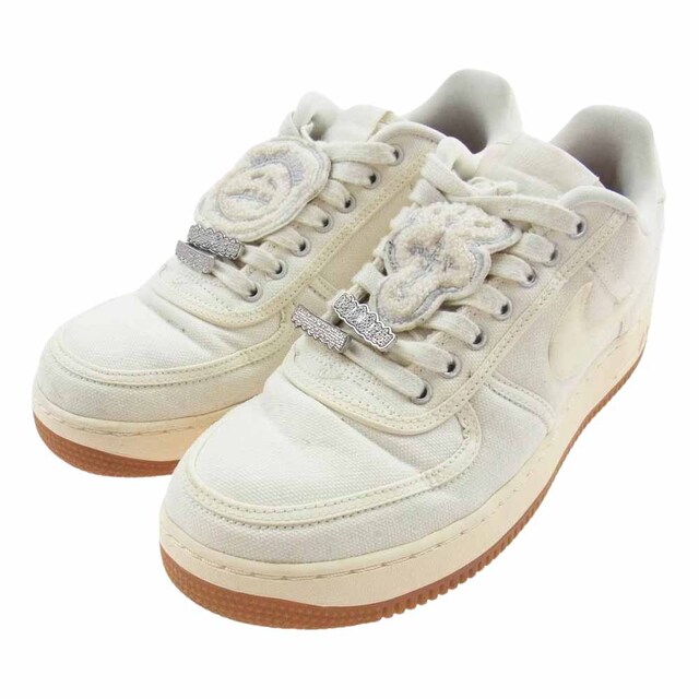 NIKE ナイキ スニーカー AQ4211-101 × TRAVIS SCOTT AIR FORCE1 LOW TRAVIS エアフォース トラヴィススコット ローカット スニーカー ベージュ系 26.5cm