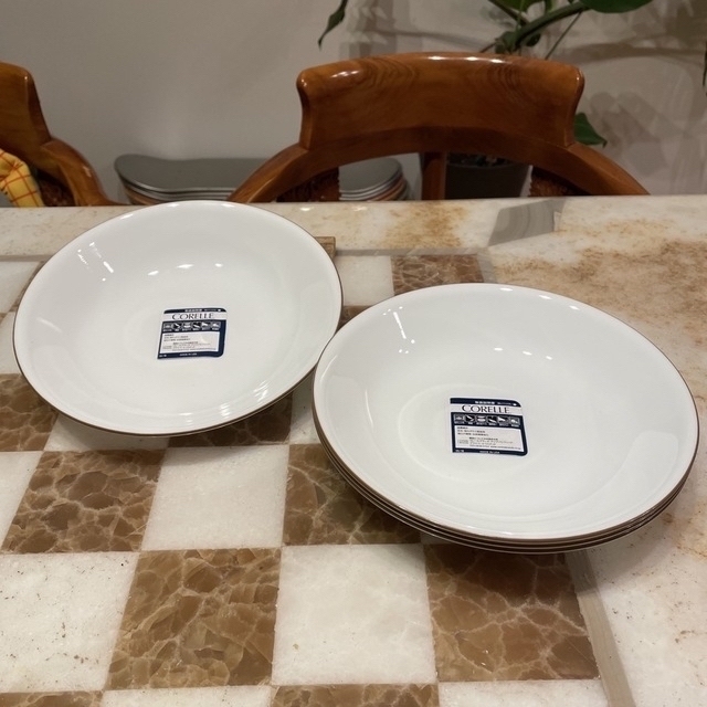 新品】コレールCORELLE 深皿無地4枚セットColorRimBrown www.jaiba.mg